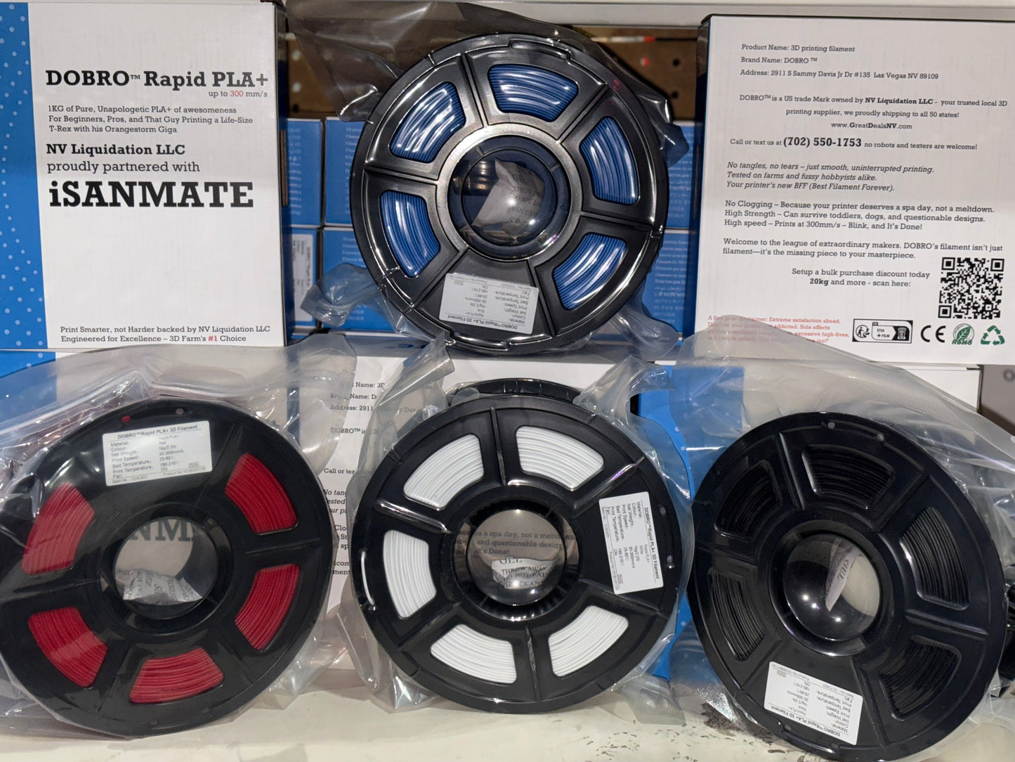 DOBRO™ Rapid PLA+ Filament Spools 1.75 mm partnered with iSANMATE - NV LIQUIDATION LLC