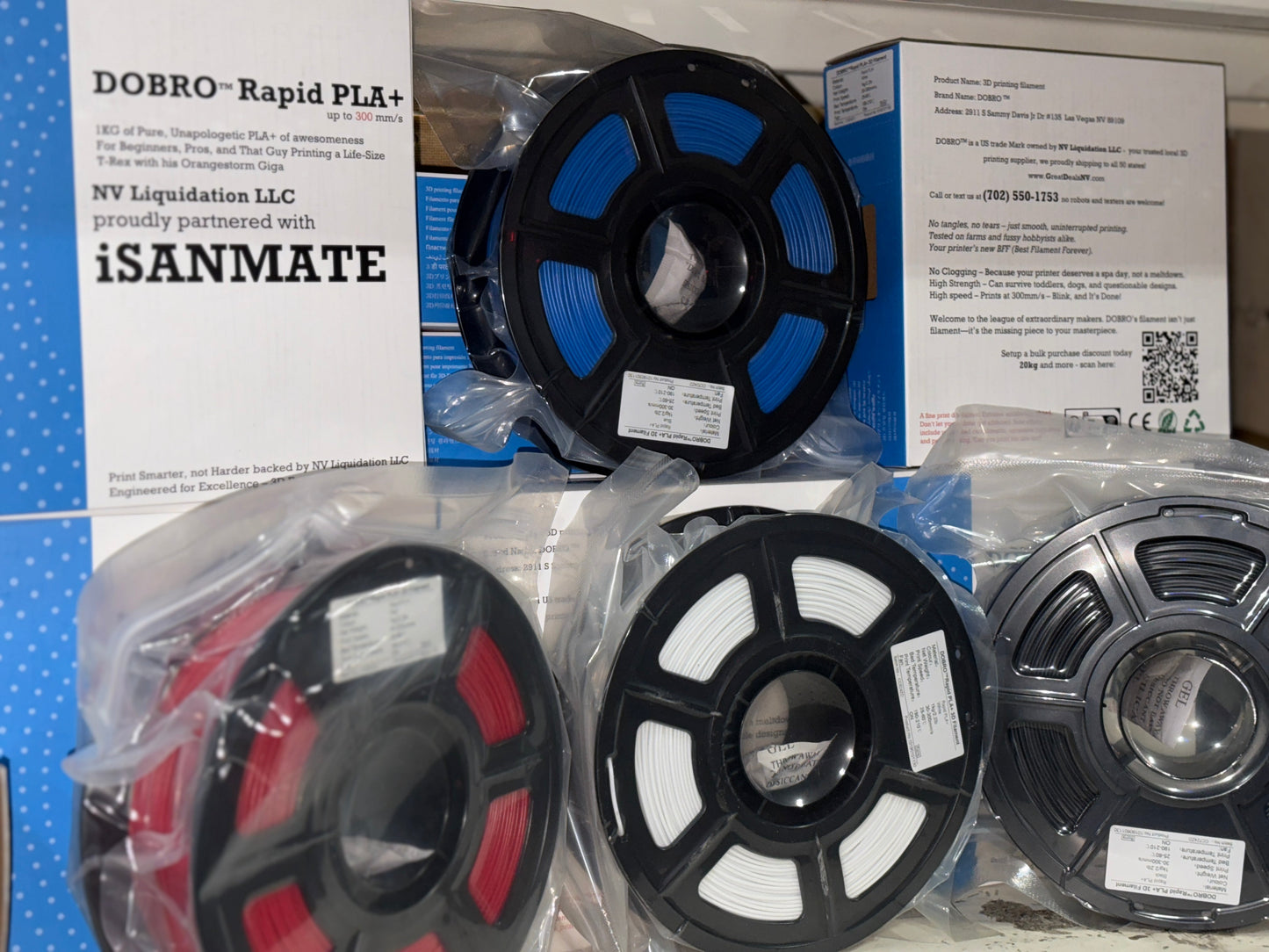 DOBRO™ Rapid PLA+ Filament Spools 1.75 mm partnered with iSANMATE - NV LIQUIDATION LLC