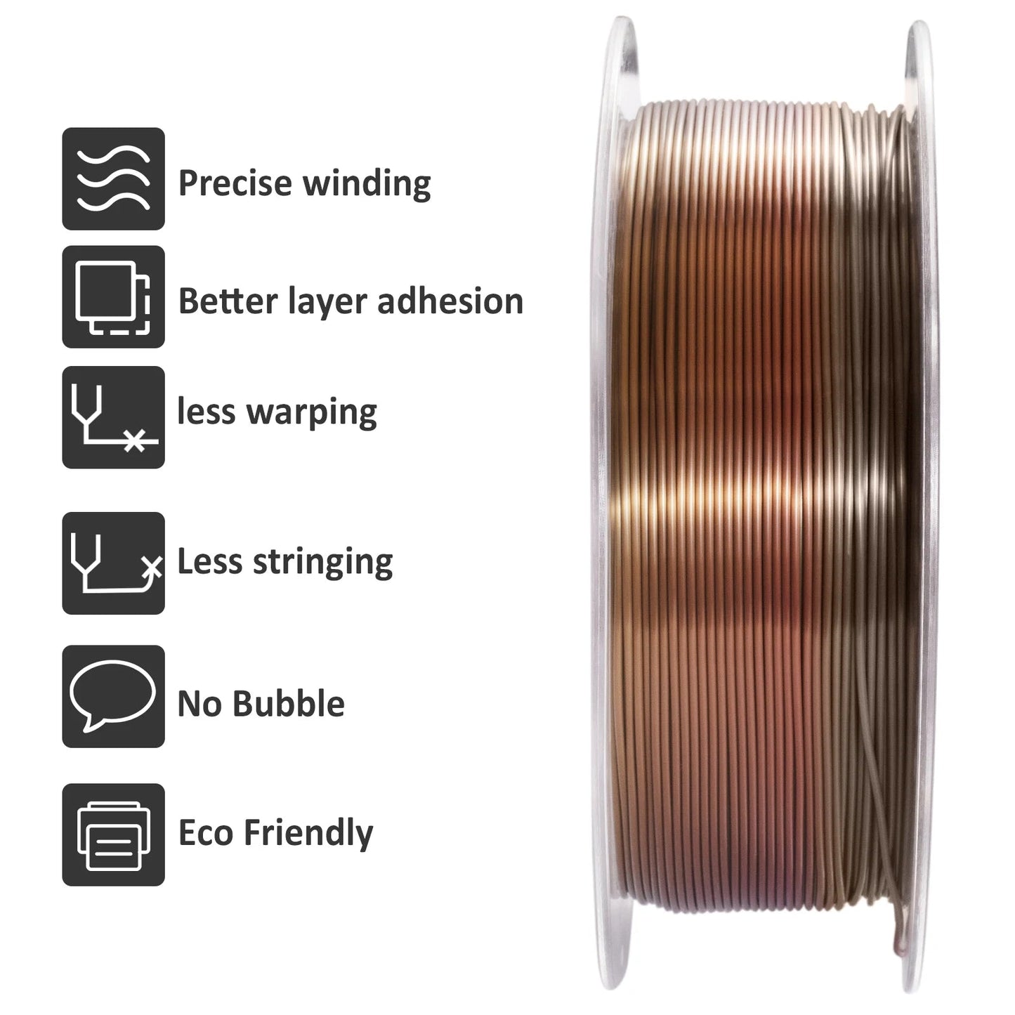 GEEETECH 10Kg 3d Silk PLA Filament 1.75mm Spool Wire For 3D Printer Material,Safety, Vacuum packaging - NV LIQUIDATION LLC