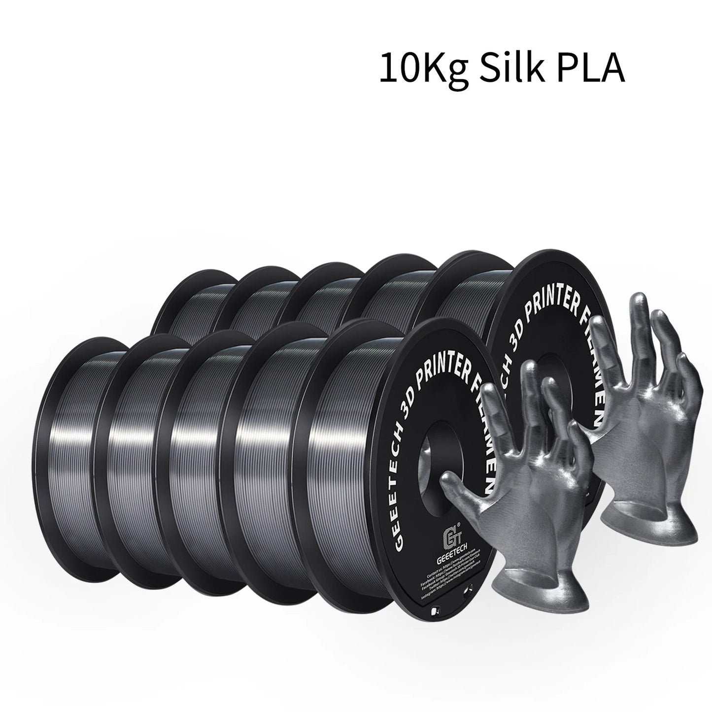 GEEETECH 10Kg 3d Silk PLA Filament 1.75mm Spool Wire For 3D Printer Material,Safety, Vacuum packaging - NV LIQUIDATION LLC