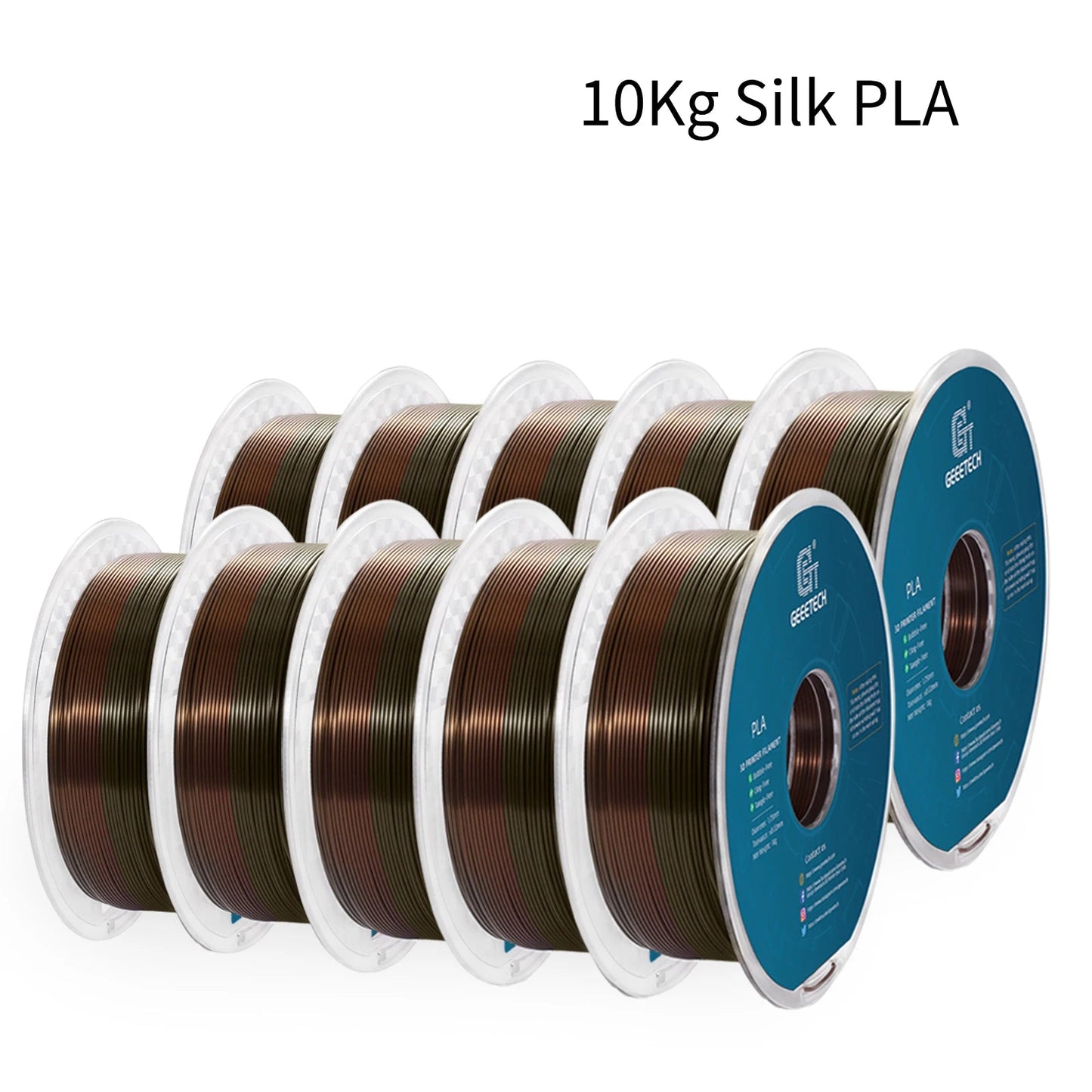 GEEETECH 10Kg 3d Silk PLA Filament 1.75mm Spool Wire For 3D Printer Material,Safety, Vacuum packaging - NV LIQUIDATION LLC