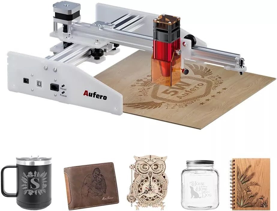 Aufero Laser 1 - Best Budget Laser Engraver for Beginners 180x180 mm Size - NV LIQUIDATION LLC