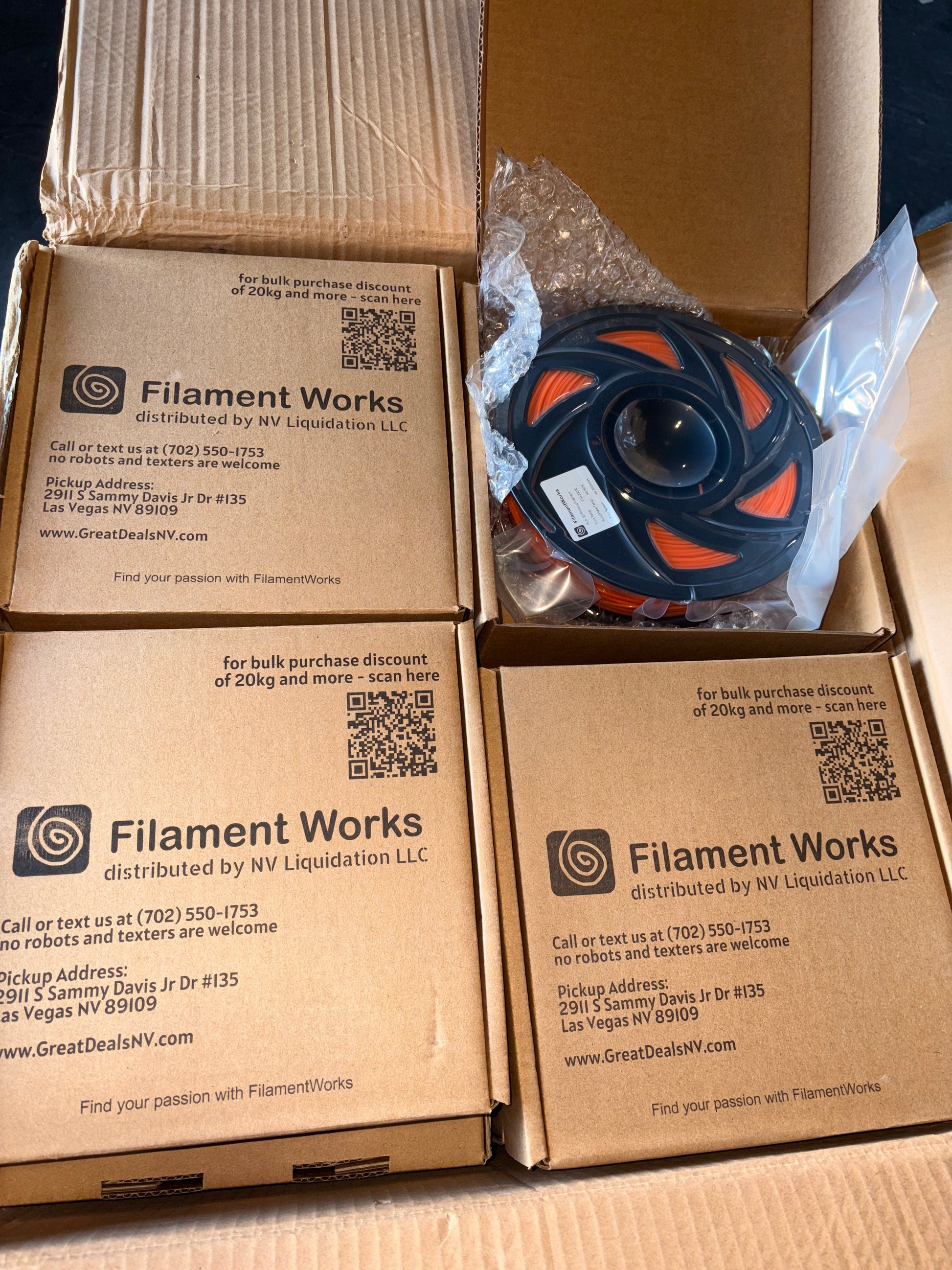 FilamentWorks™ PLA Filament Spools 1.75 mm 2025 Batch【$7.99/kg for 16+ kg or more】 - NV LIQUIDATION LLC