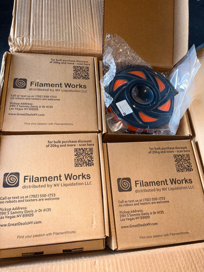 FilamentWorks™ PLA Filament Spools 1.75 mm 2025 Batch【$7.99/kg for 16+ kg or more】 - NV LIQUIDATION LLC