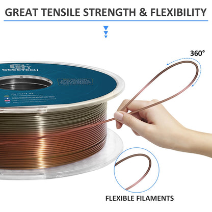 GEEETECH 10Kg 3d Silk PLA Filament 1.75mm Spool Wire For 3D Printer Material,Safety, Vacuum packaging - NV LIQUIDATION LLC
