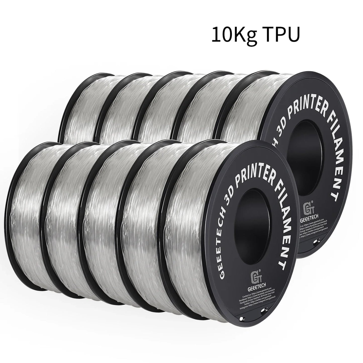 GEEETECH 10Kg TPU 1kg/2LBS Spool 1.75mm Vacuum Sealed 95A - NV LIQUIDATION LLC