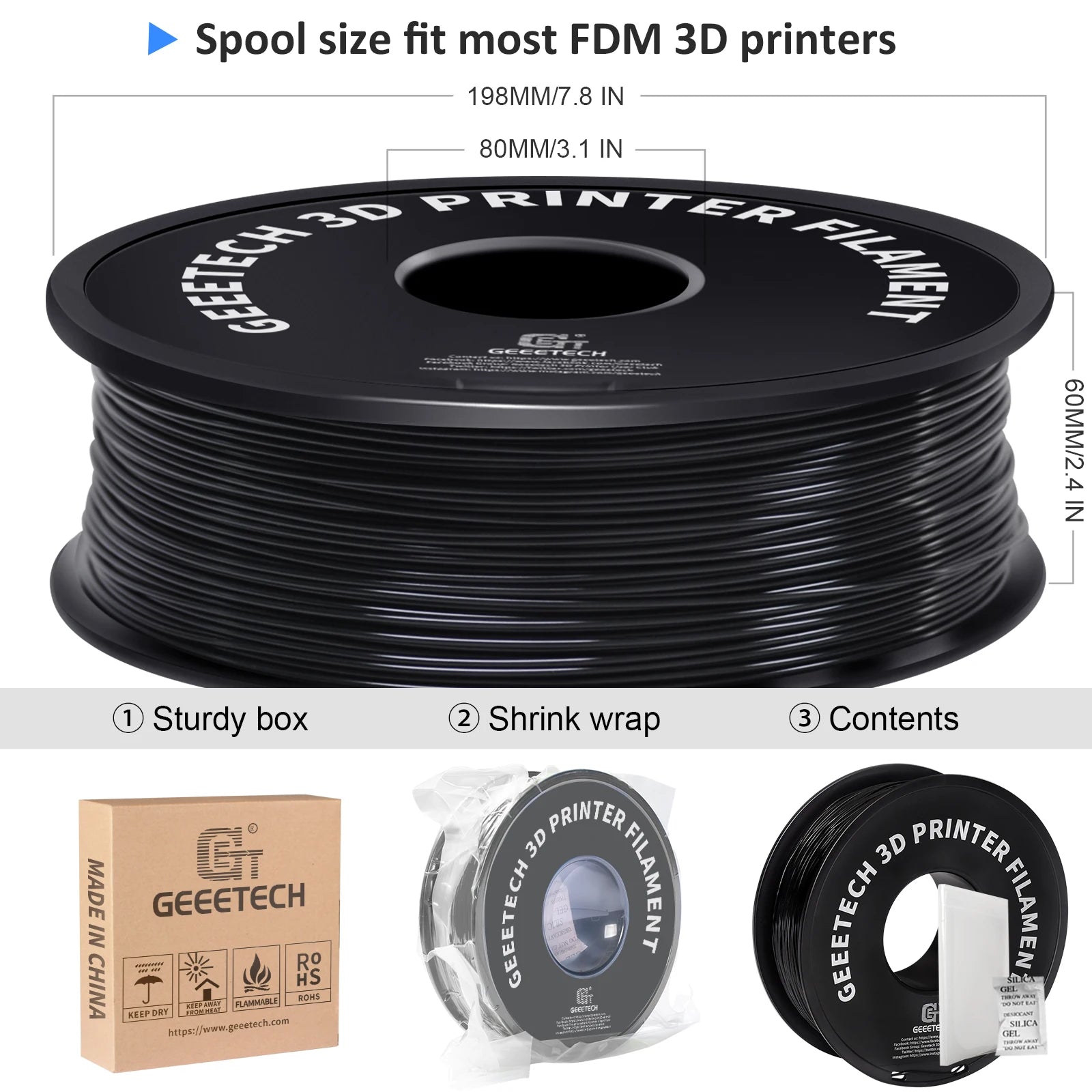 GEEETECH 10Kg TPU 1kg/2LBS Spool 1.75mm Vacuum Sealed 95A - NV LIQUIDATION LLC