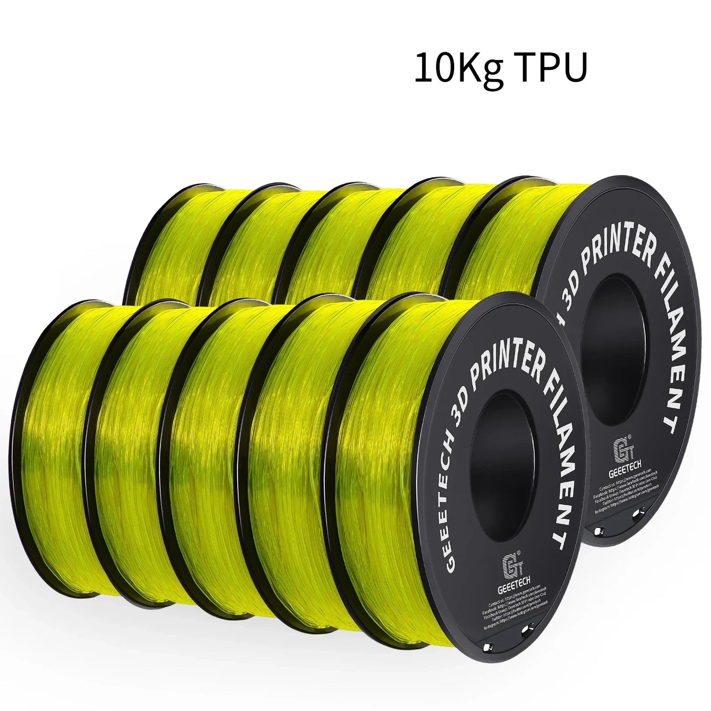 GEEETECH 10Kg TPU 1kg/2LBS Spool 1.75mm Vacuum Sealed 95A - NV LIQUIDATION LLC