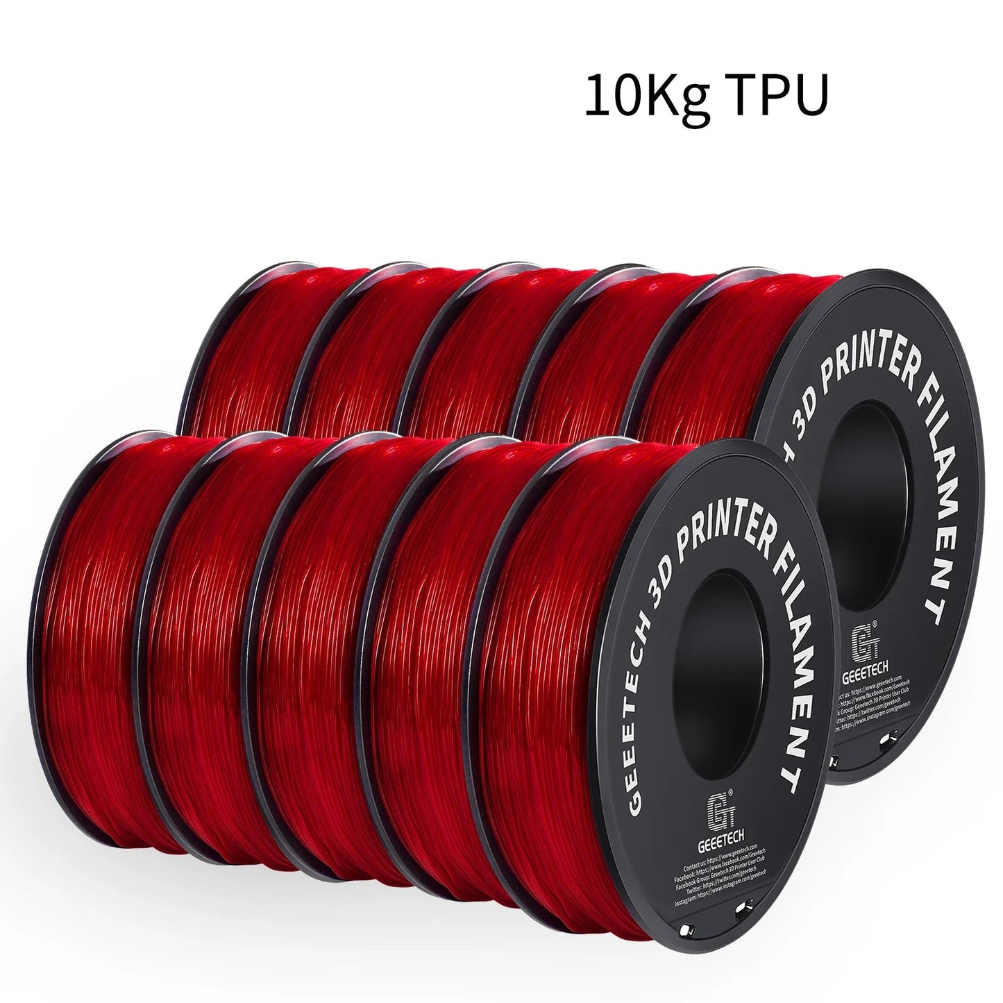 GEEETECH 10Kg TPU 1kg/2LBS Spool 1.75mm Vacuum Sealed 95A - NV LIQUIDATION LLC