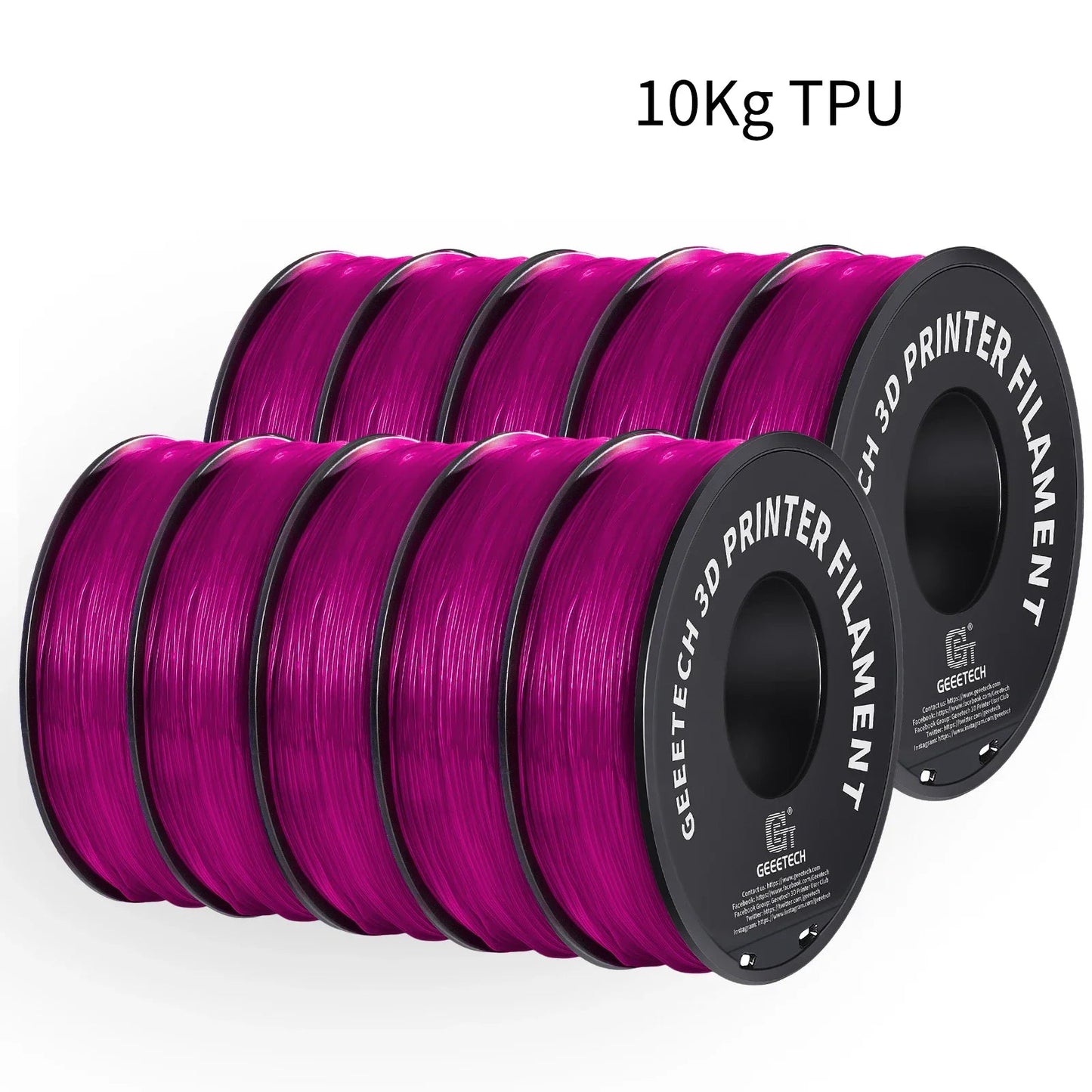 GEEETECH 10Kg TPU 1kg/2LBS Spool 1.75mm Vacuum Sealed 95A - NV LIQUIDATION LLC