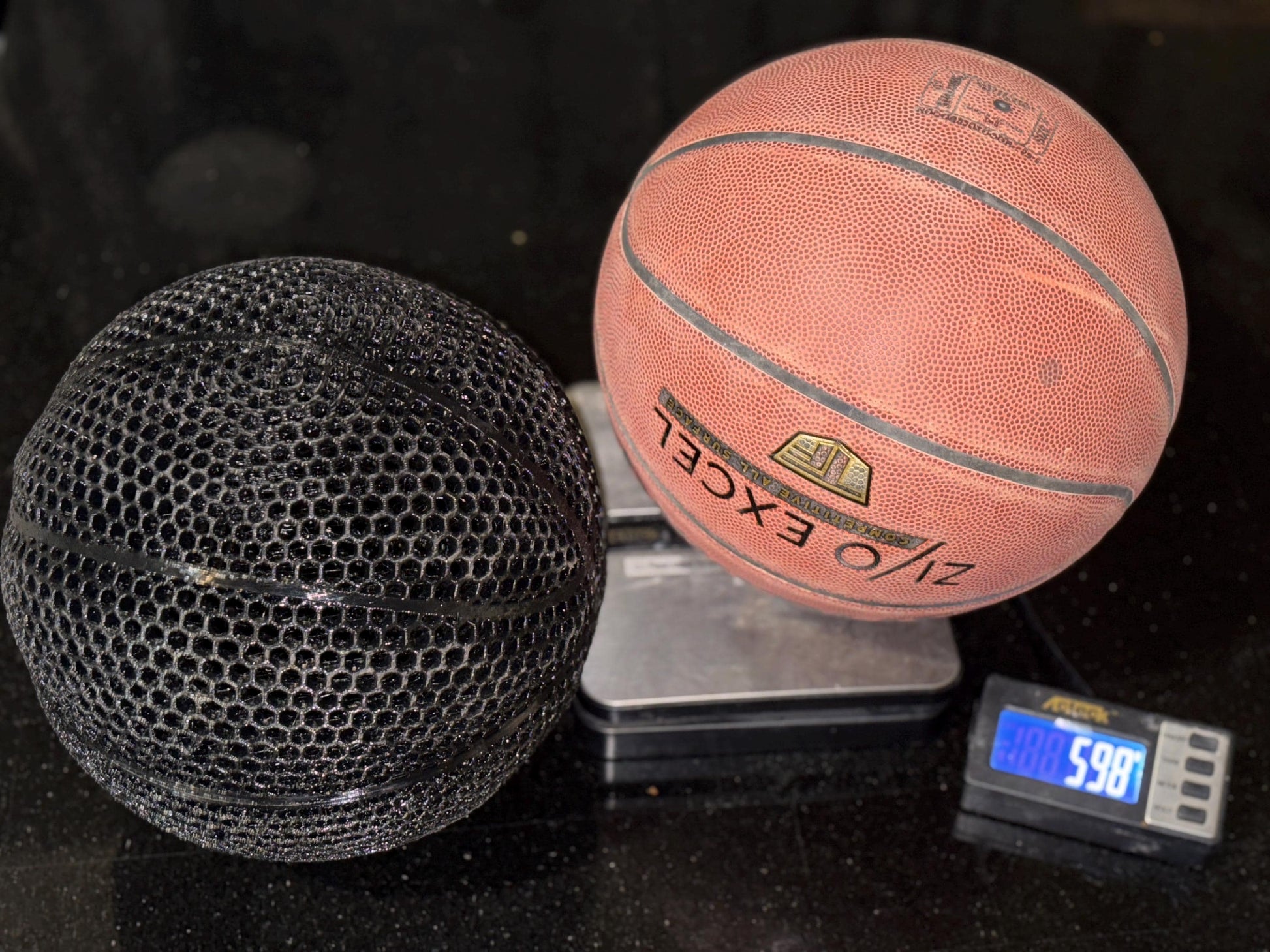 Official Size 7 Basketball - 600g TPU 3D Printed Airless for Fun & Decoration - NV LIQUIDATION LLC