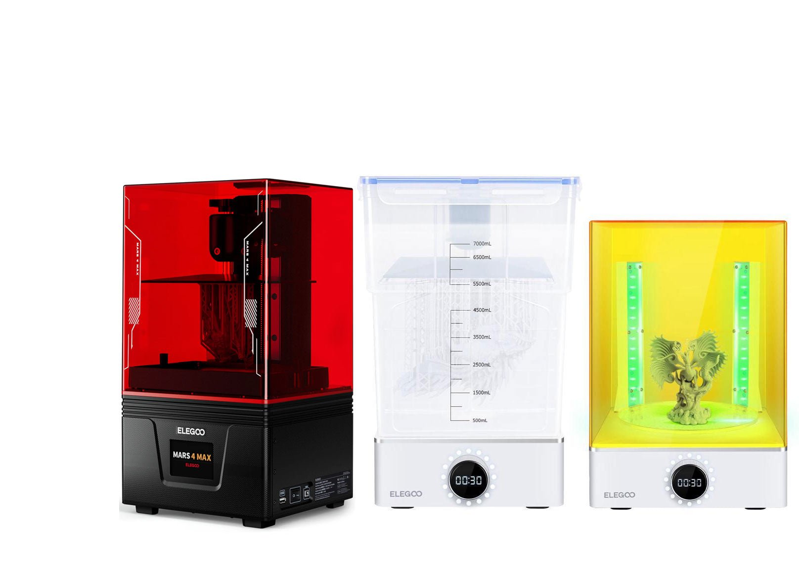 3-Step 【Super Combo】 ELEGOO Resin 3D Printer Washing Curing Most Complete Set - Elegoo Saturn Mars Beats Anycubic Creality - Pour Resin and Print! - NV LIQUIDATION LLC