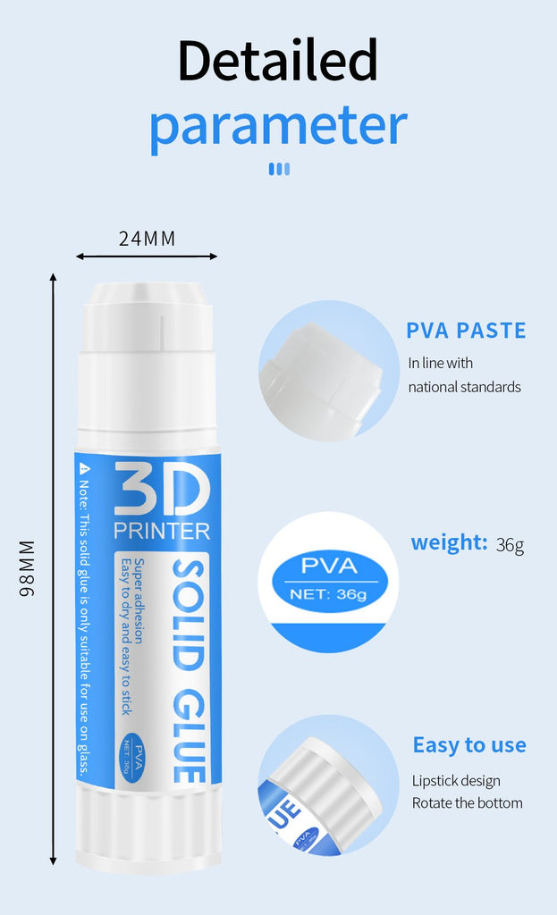 3D Printer Build Plate Adhesive Glue Sticks 【Bulk 1.26 OZ/ea】on Glass/PEI/Metal/Ruber/Sticker Hot Bed Platform - High-Heat Resistant Perfect Fist Layer Adhesion for PLA, TPU, PETG (3-Pack) - GreatDealsNV.com
