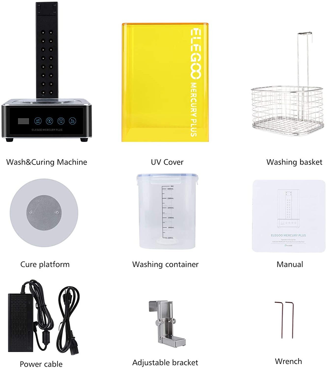 ELEGOO Mercury Plus 2-in-1 Washing and Curing Station 【Full Kit】 Resin Cleaning & Curing - GreatDealsNV.com