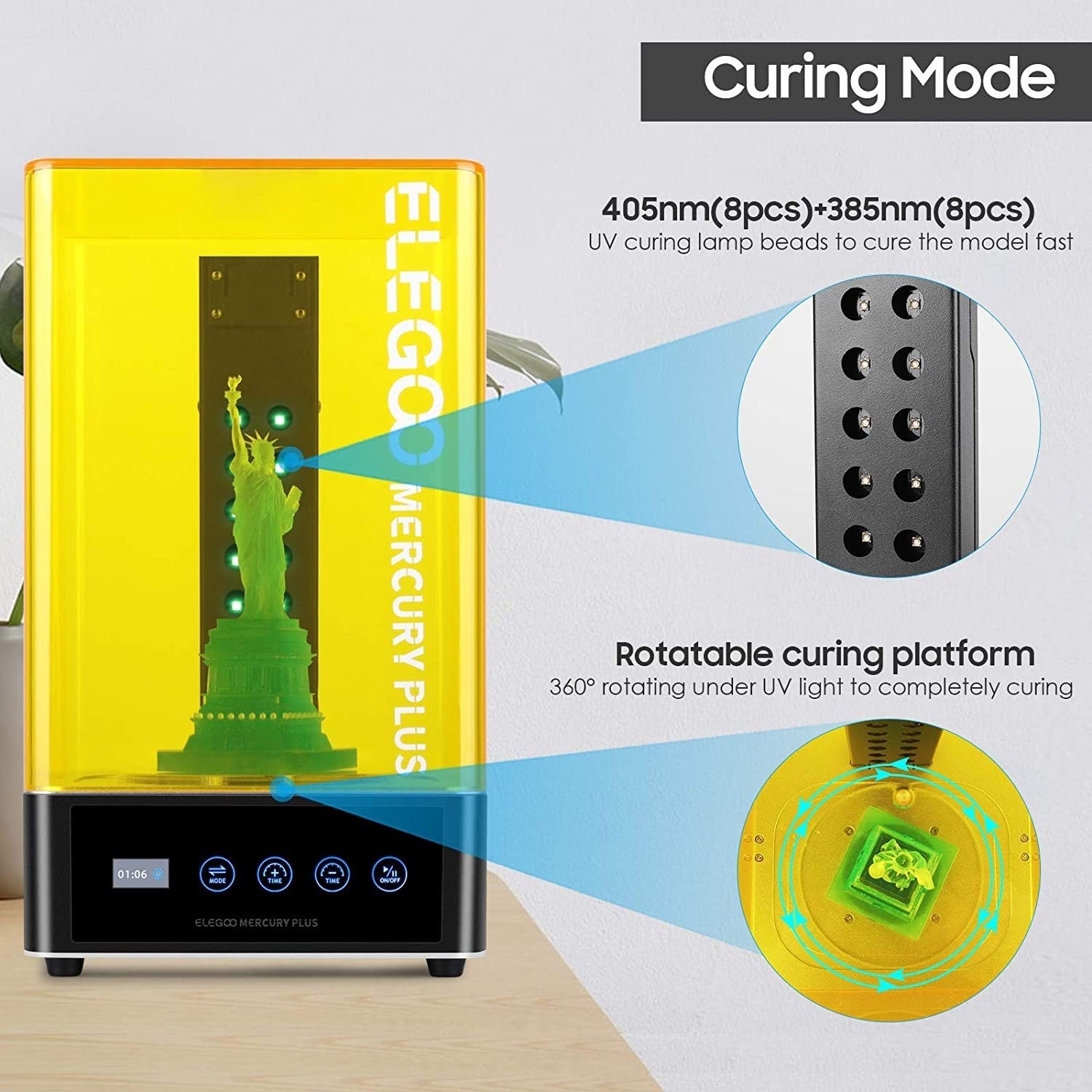 ELEGOO Mercury Plus 2-in-1 Washing and Curing Station 【Full Kit】 Resin Cleaning & Curing - GreatDealsNV.com