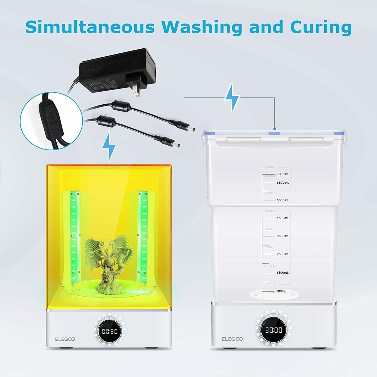 ELEGOO Mercury X Bundle 2-Gallon Size Washing and Curing Station 【Full Set】 - GreatDealsNV.com