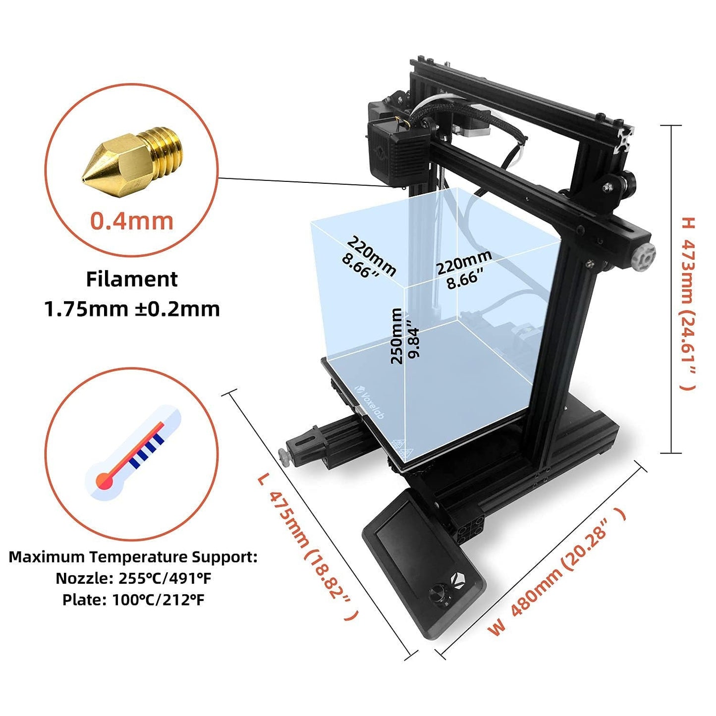 Voxelab Aquila 3D Printer - Upgraded 32-bit Silence main board of Ender 3 - Print Your Own Craftwork (Pre-Owned) - GreatDealsNV.com